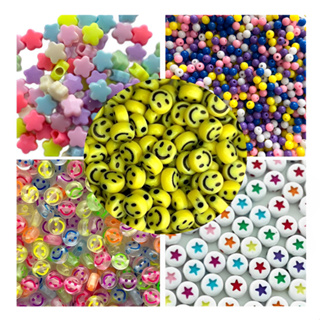 Miçangas infantil smile flor coração para pulseiras artesanato colares Infantil 250, 500 OU 1000 em Oferta na Shopee