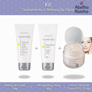 Kit Abelha Rainha - Peeling de Cristal + Micropeeling Facial + Clareador Facial Diurno 70 FPS em Oferta na Shopee