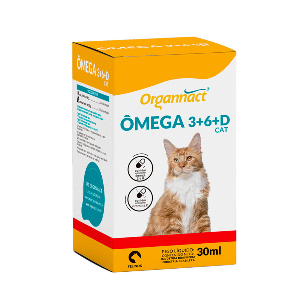 Omega 3+6+d Cat 30ml Suplemento Oleo De Peixe - Organnact