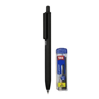 Lapiseira tons de preto All black tris fosca ponta metálica 0.7mm com grafite em Oferta na Shopee