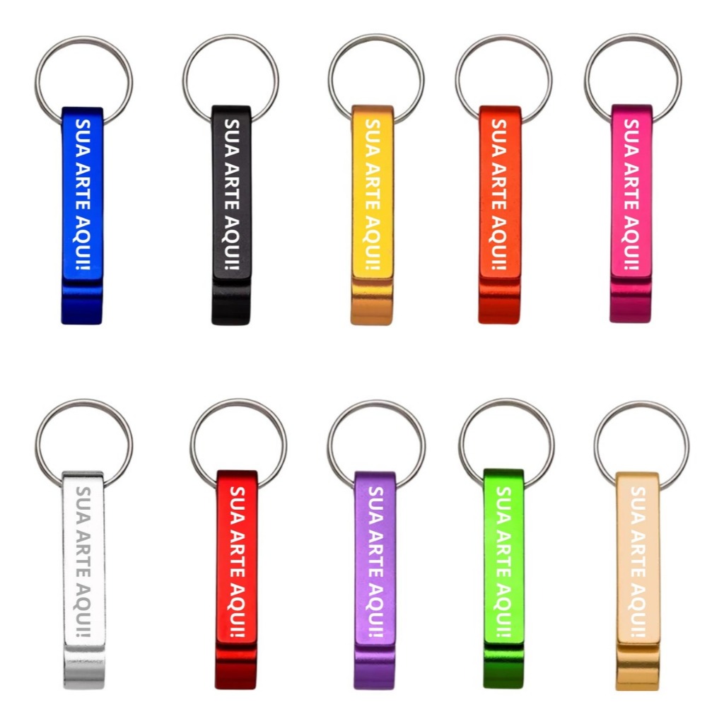 Kit 50 Chaveiros Personalizados Nome Empresa Logomarca Chaveiro Abridor De Garrafa E Latinha Pé De Galinha Alumínio em Oferta na Shopee