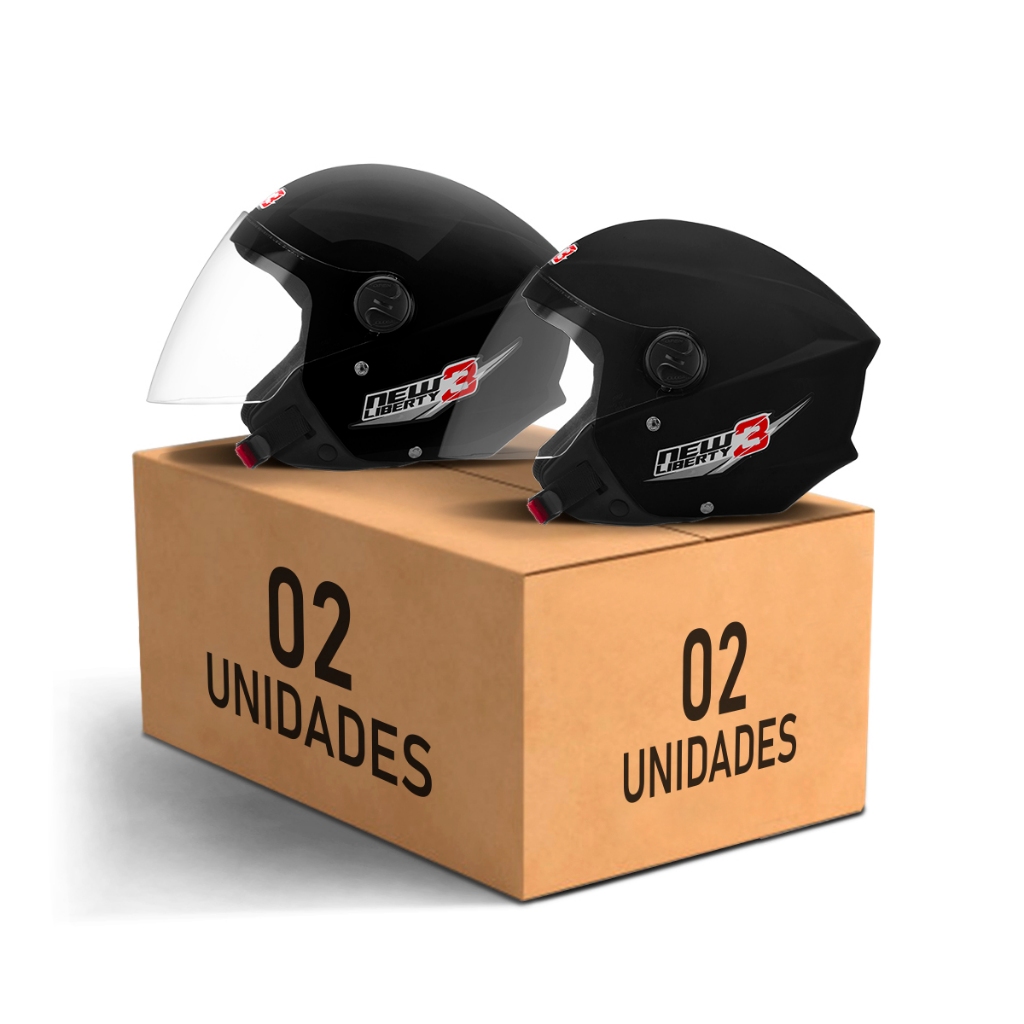 Kit Capacete De Moto Aberto Feminino E Masculino Casal New Liberty 3 Pro Tork Preto em Oferta na Shopee