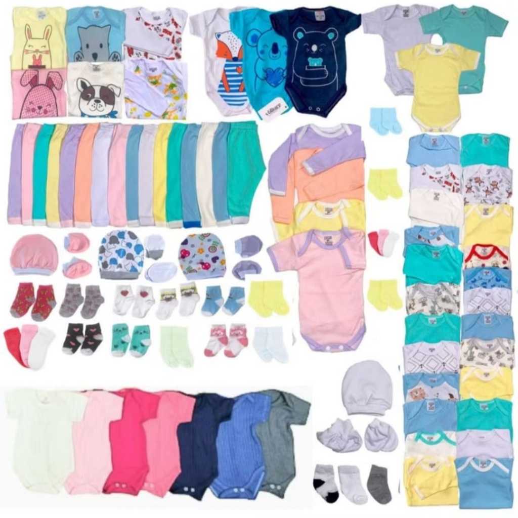 Kit enxoval bebê algodão 22 peças menino menina e unissex Algodão em Oferta na Shopee