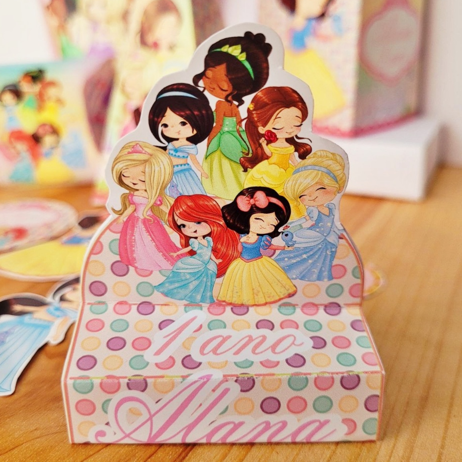 KIT COM 85 OU 170 ITENS LEMBRANCINHA PERSONALIZADA TEMA: PRINCESAS DISNEY CUTE - ENVIO RAPIDO
