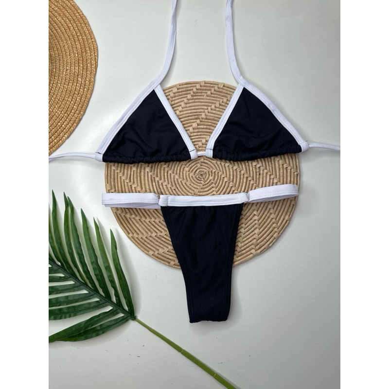 Biquini Fita Marquinha Fio Dental Cortininha Moda Praia Moda Feminina Bronze