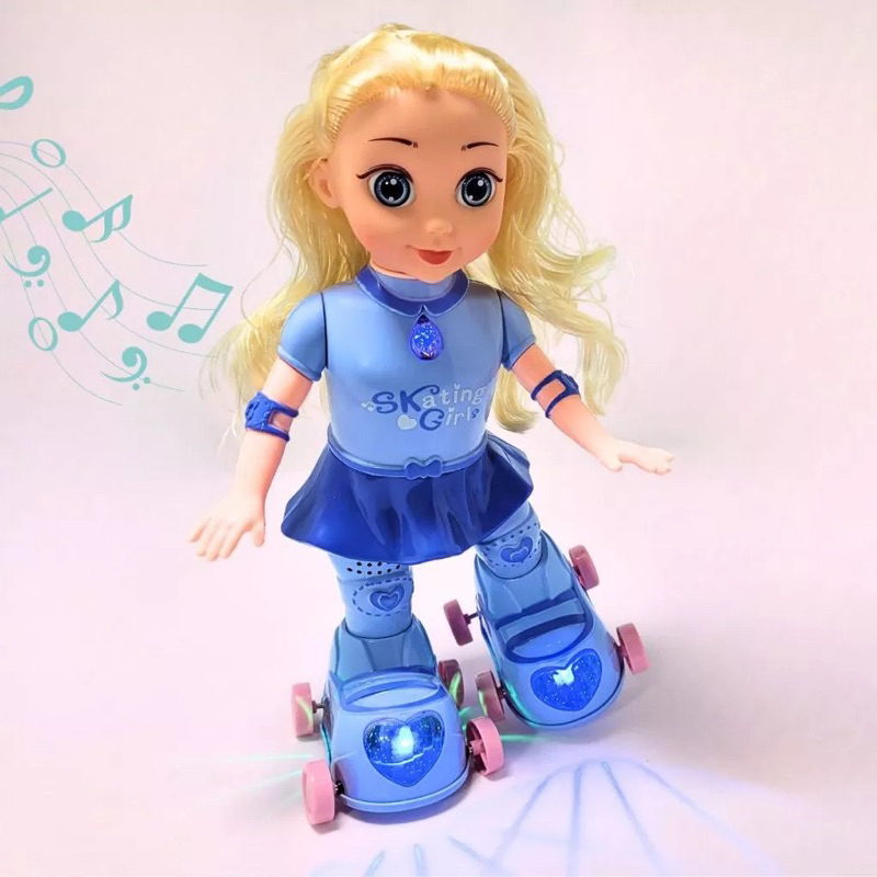Boneca Patinadora com Luz e Música – Brinquedo Educativo e Divertido para Menina