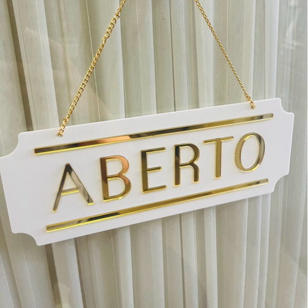 Placa Sinalização Aberto Fechado em Acrílico com Ventosa em Oferta na Shopee