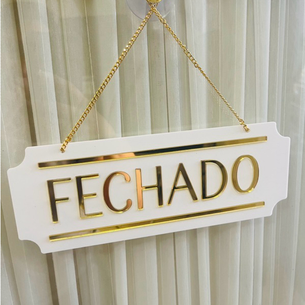 Placa Sinalização Aberto Fechado de Acrílico com Ventosa em Oferta na Shopee