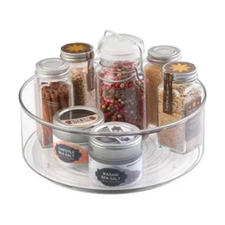 Organizador Redondo Giratório 23cm Transparente Versátil Organização