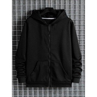 Blusa De Frio Moletom Masculino Flanelado com Zíper Capuz e Bolsos