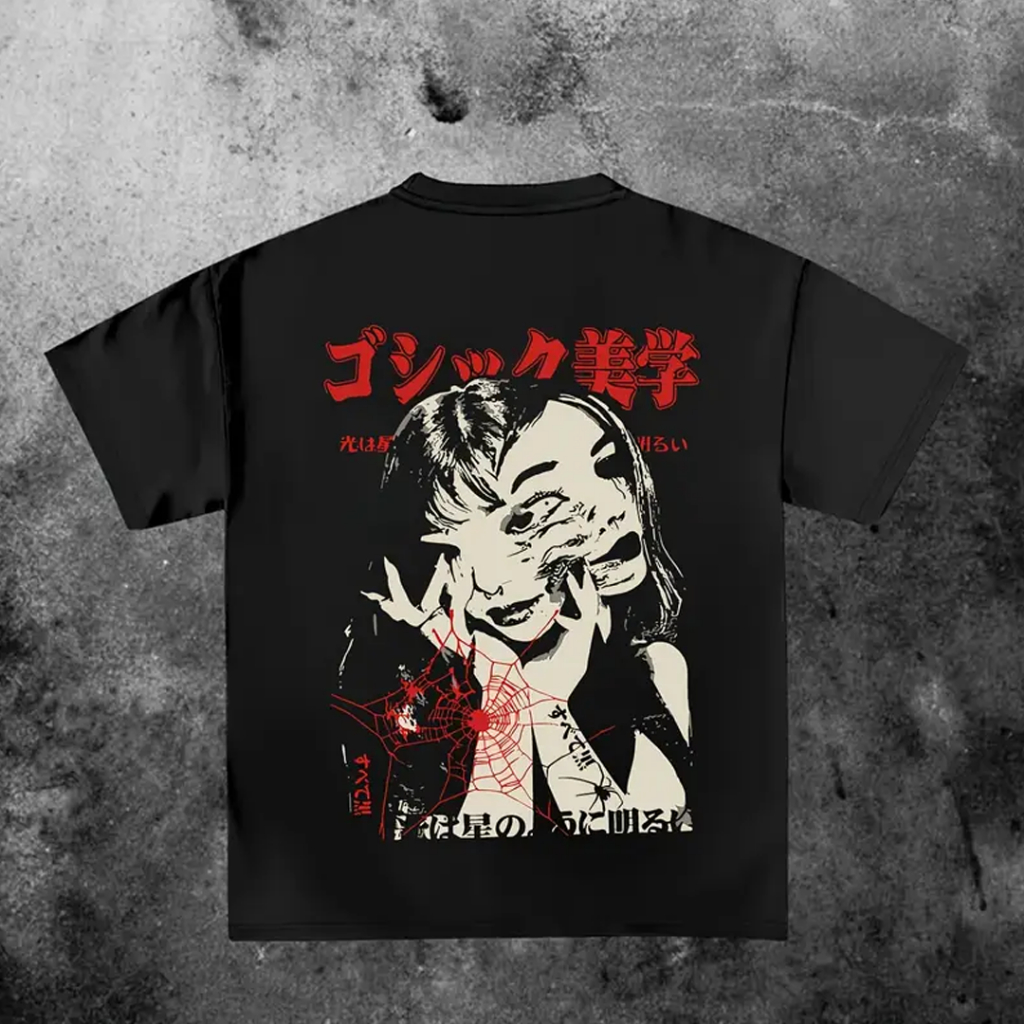 Camiseta Básica Unissex Algodão Tomie Junji Ito em Oferta na Shopee
