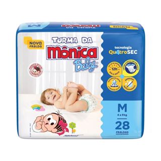Fralda Infantil Turma Da Mônica Jumbo M Com 28 Unidades em Oferta na Shopee