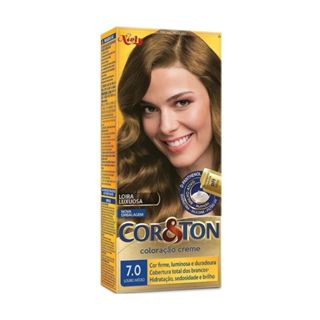 Tintura Cor&Ton Niely Mini Kit 7.0 Louro Médio em Oferta na Shopee