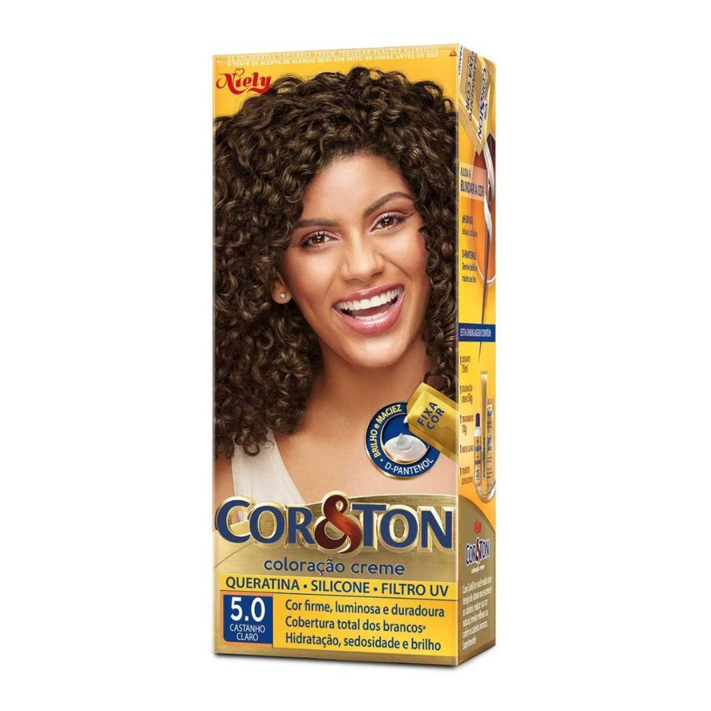 Tintura Cor&Ton Niely Mini Kit 5.0 Castanho Claro - Beauty