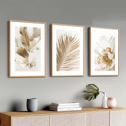 Quadro Decorativo Grande Sala Moldura Quarto Moderno Dourado