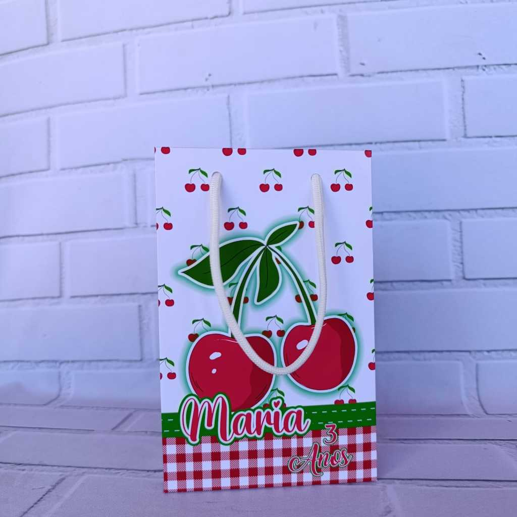 Sacolinha Personalizada Cerejinha\sacolinha surpresa lembrancinha cerejinha