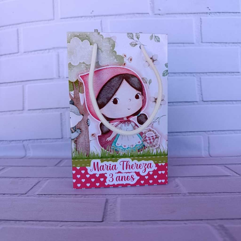 Sacolinha Personalizada chapeuzinho vermelho\sacolinha surpresa lembrancinha chapeuzinho vermelho