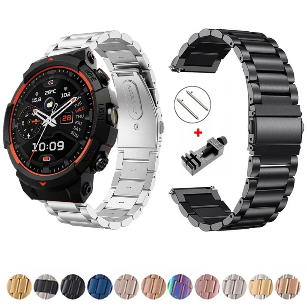 Pulseira de 22mm Metal Elos de aço inox para Smartwatch Blackshark GS3 SPORT de Engate Rapido