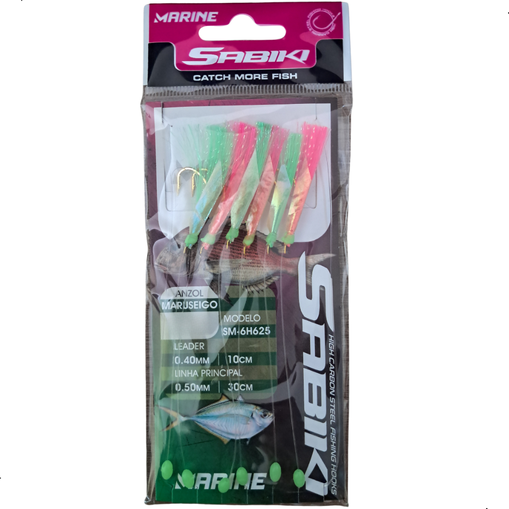 Sabiki Marine Sports Verde-Rosa SM-6H625 - Diversos Tamanhos em Oferta na Shopee