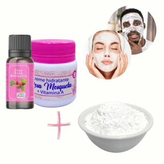 Kit super clareador- Dolomita 250g + Óleo de Rosa Mosqueta 20ml + Pomada de Rosa Mosqueta 50g em Oferta na Shopee