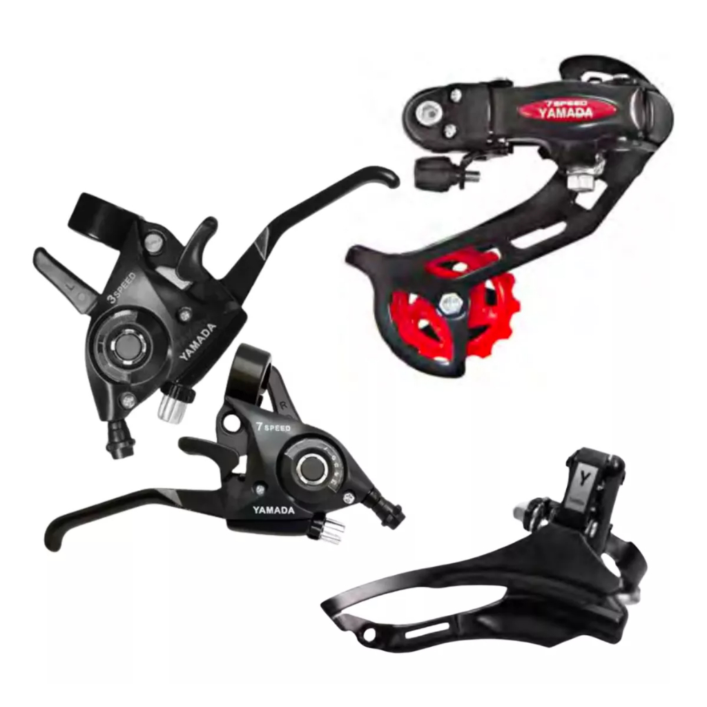 Kit Transmissão Marcha Bike Mtb Aro 26 E 29 Cambio Yamada + Passador 21v