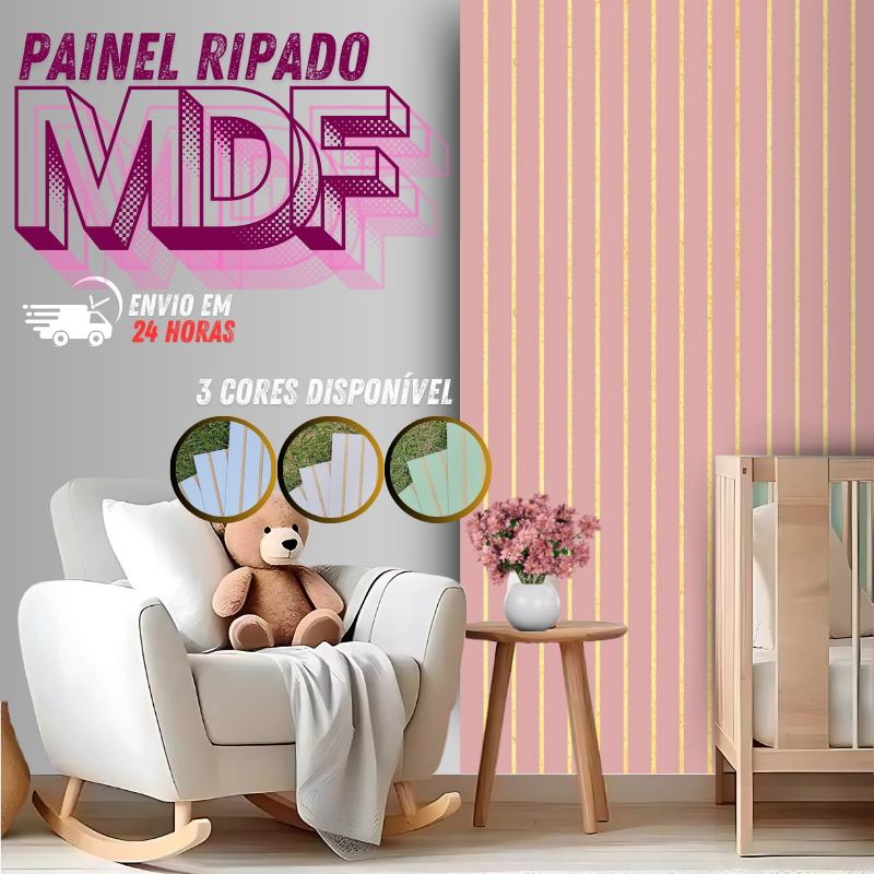 Kits Módulos Placa Adesiva Revestimento De Parede Ripado MDF 45x11.5cm PREMIUN ENTREGA IMEDIARA em Oferta na Shopee