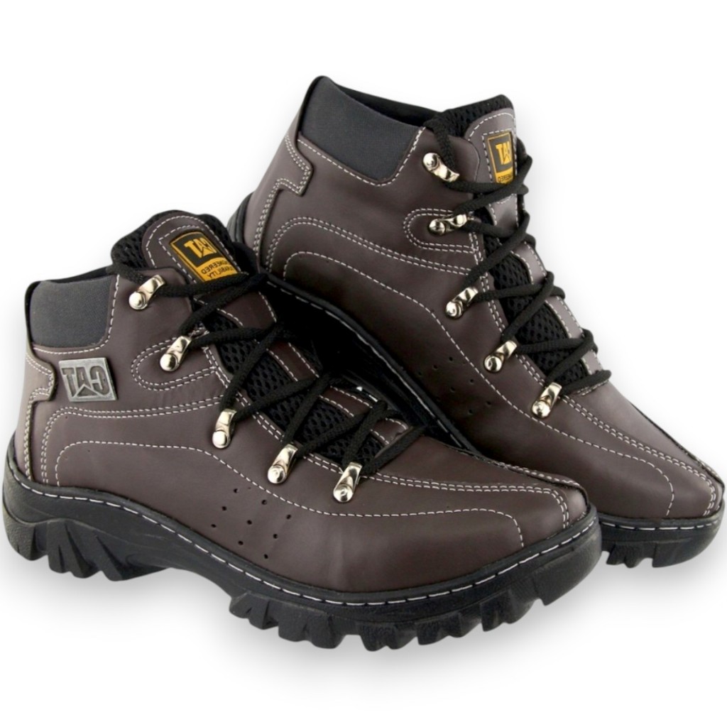 Bota Coturno Masculino Couro Eco Lançamento Promoção