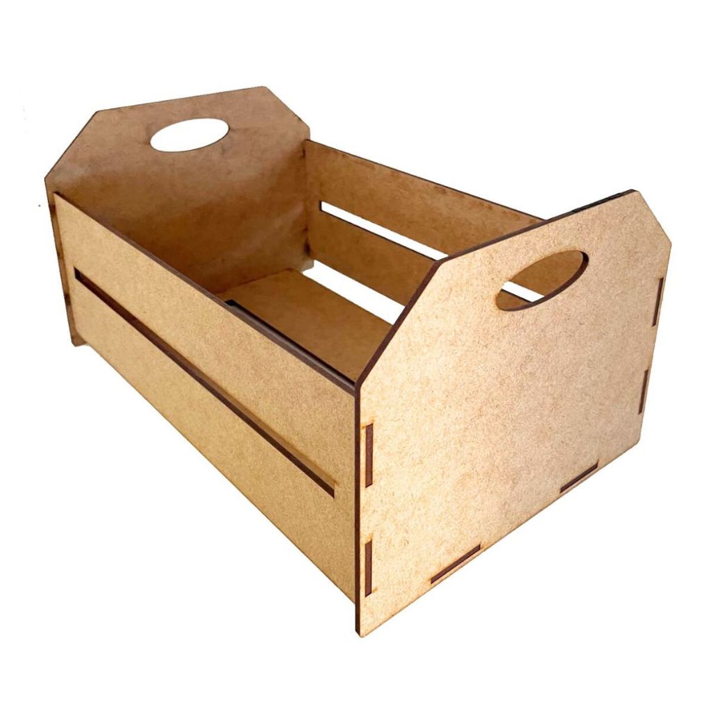 Kit 5 Mini Caixote 30 Cm cestinha Caixotinho Mdf cru tipo Feira Mercado Piquenique café presente