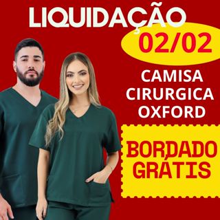 Blusa de Pijama cirúrgico scrub Oxford BORDADO GRÁTIS em Oferta na Shopee