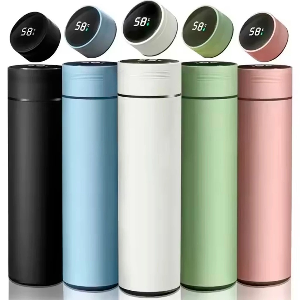 Garrafa Térmica Aço Inox Portátil 500ml Infantil com Termometro e Visor LED Temperatura