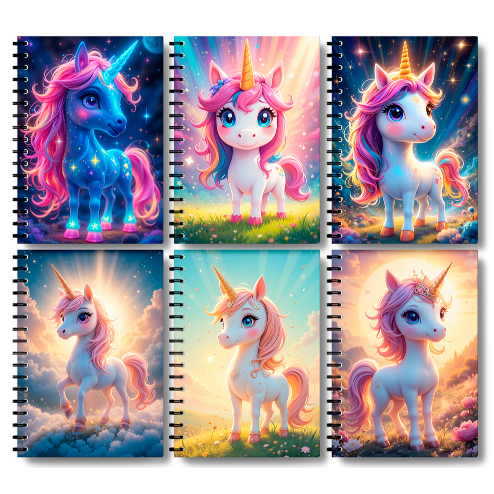 Adesivos Personalizado Capa para Caderno Unicornio [07-12] Infantil Teen