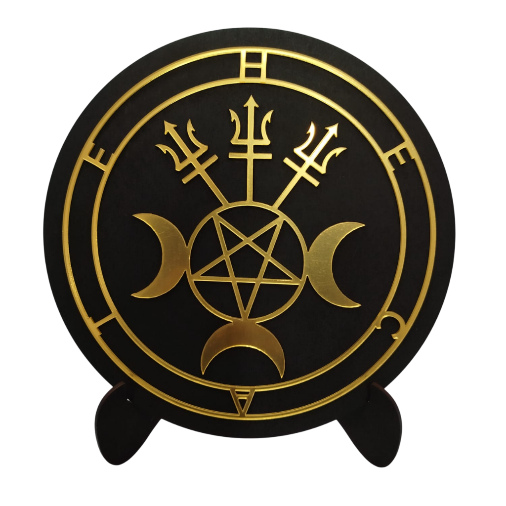 Sigilo De Hecate Dourado 25cm Deusa Hekate Wicca Altar Wicca alta magia