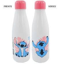 Garrafas Stitch Paris 600 ml Ideal para escola, Lancheira Passeio parque Piquinique
