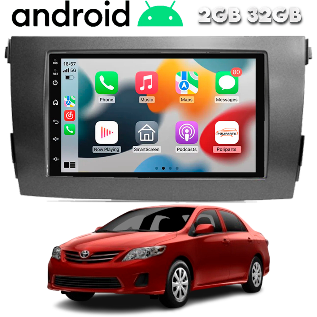 Central Multimidia Android Corolla 2008 a 2013 Wifi Bluetooth Gps Espelhamento Carplay em Oferta na Shopee