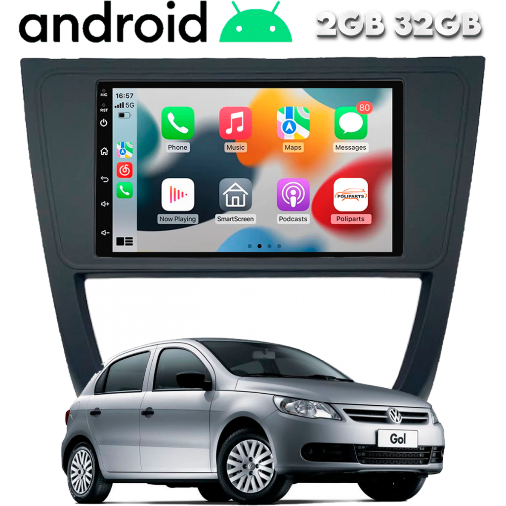 Central Multimídia Android Gol G5 7 Polegadas 2 Din GPS Wi-Fi Moldura e Câmera em Oferta na Shopee