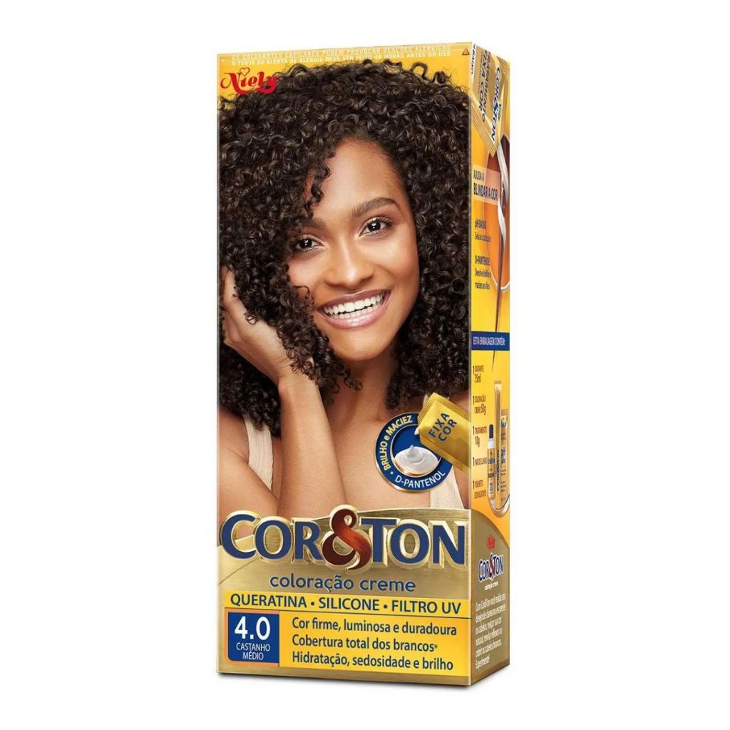 Tinta De Cabelo Cor&Ton Niely Castanho Médio 4.0 em Oferta na Shopee