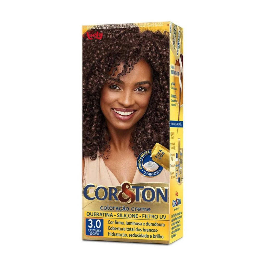Tinta De Cabelo Cor&Ton Niely Castanho Escuro 3.0 em Oferta na Shopee