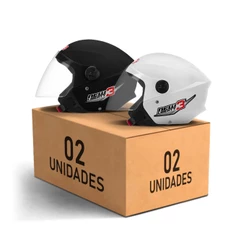 Kit Capacete De Moto Aberto Feminino E Masculino Casal New Liberty 3 Pro Tork Preto Fosco