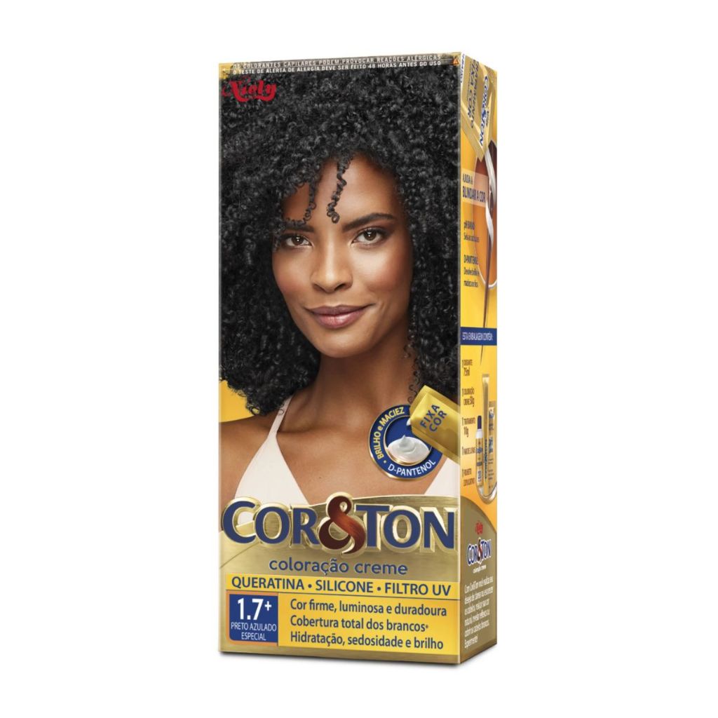 Tintura Cor&Ton Niely Mini Kit 1.7 Preto Azul Especial em Oferta na Shopee