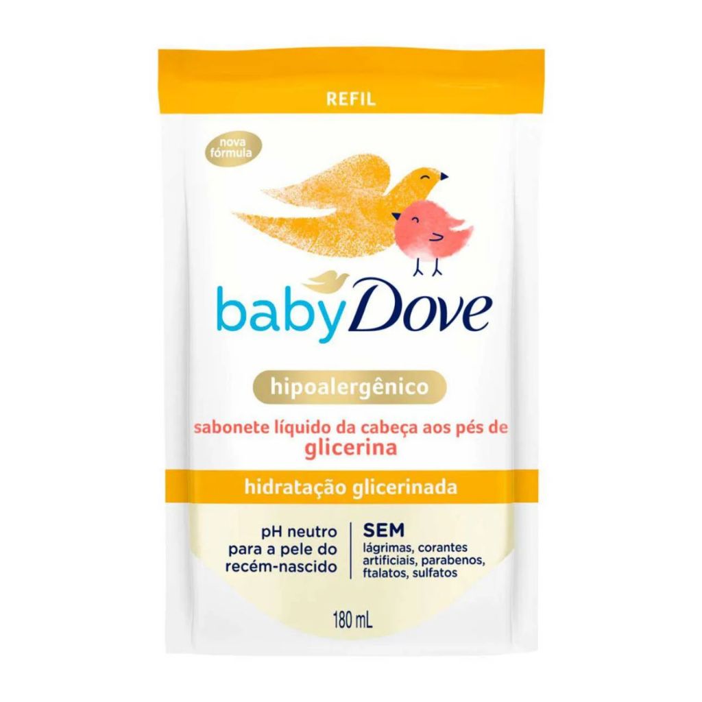 Sabonete Líquido Dove Baby Hidratação Glicerinada Refil Com 180ml