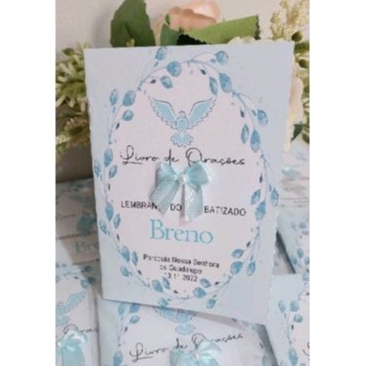 Lembrancinha Batizado Livro de Orações Batismo Crisma, Primeira Comunhão, Maternidade. Papelaria Personalizada.