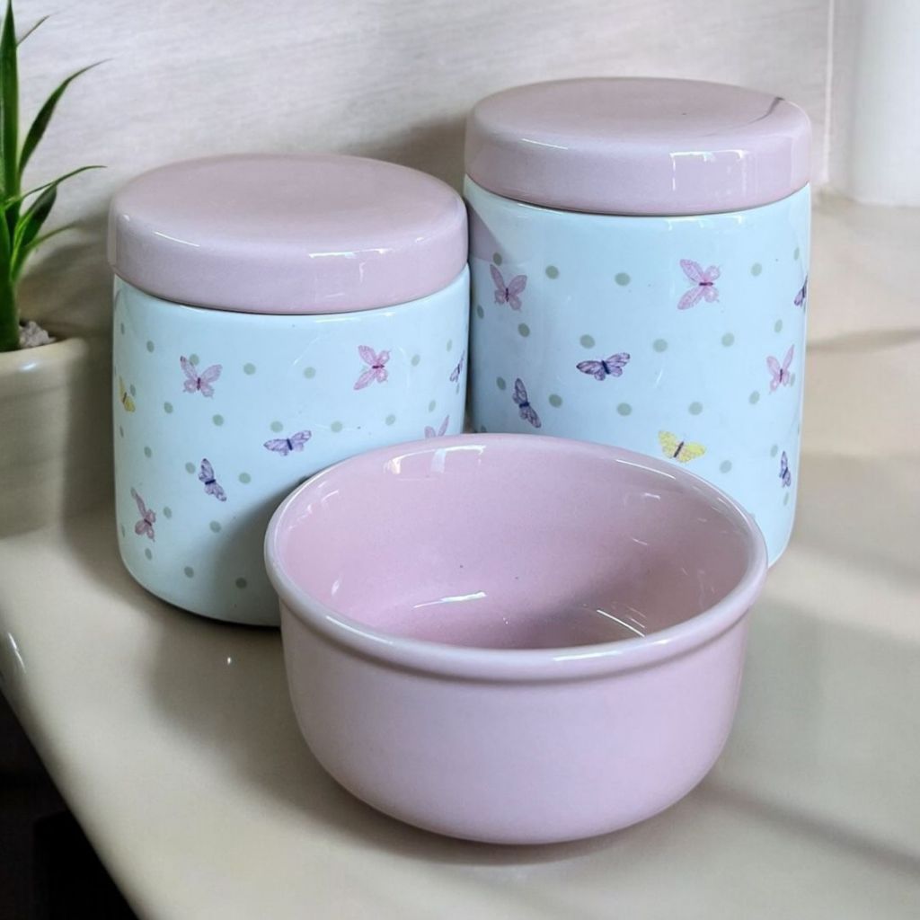 Kit Higiene para Bebê de Porcelana Temas Variados Decoração Menino e Menina