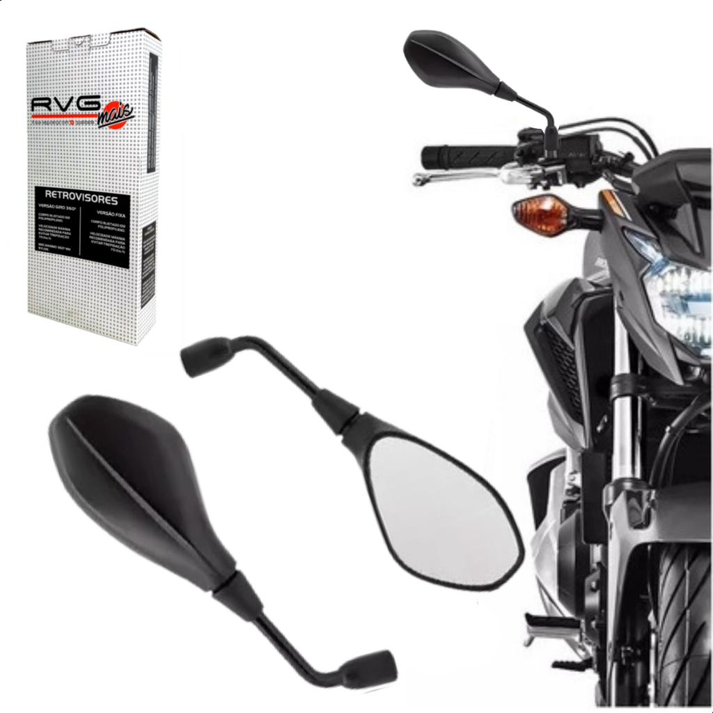 Retrovisor Fixo Bmw Gs F800 Para Cg Fan Titan Cb Xre Haste Longa em Oferta na Shopee