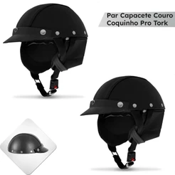 Par Capacete Couro Coquinho Pro Tork Custom Bike Moto
