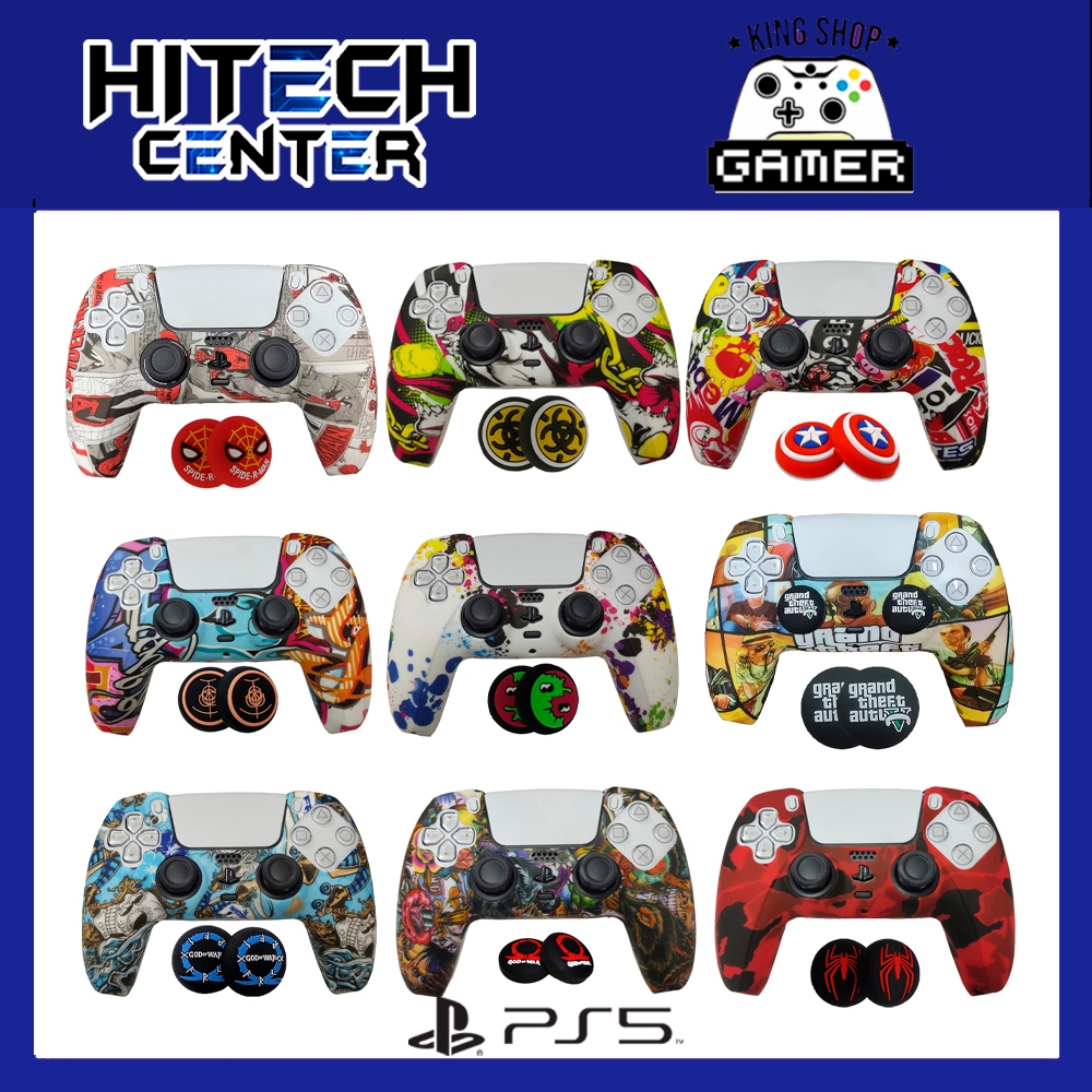Capa Case Ps5 de Silicone Personalizada COM PAR DE GRIP Controle Proteção Dualsense Ps5 em Oferta na Shopee