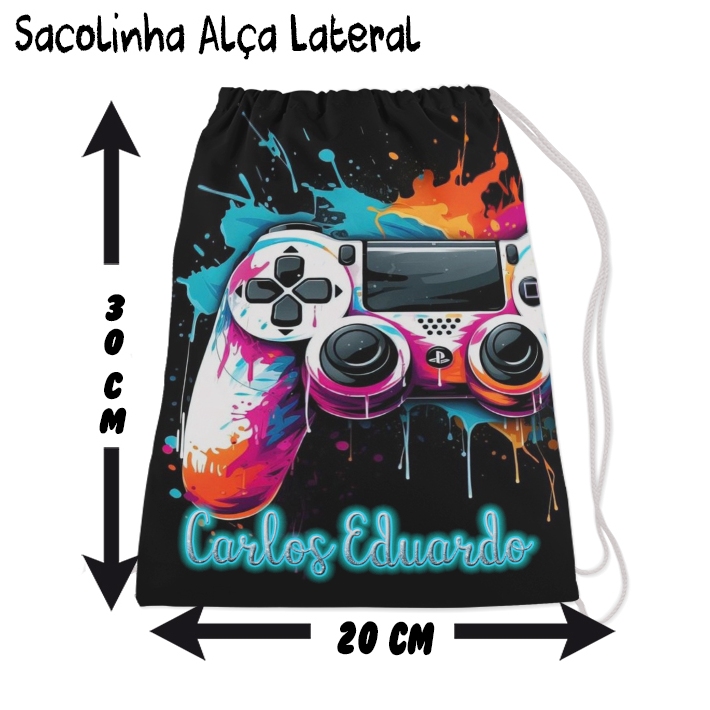 Kit Mochilinha Sacolinha Mochila Saco Sacochila Saquinho Lembrancinha Brinde Aniversario Personalizadas Game
