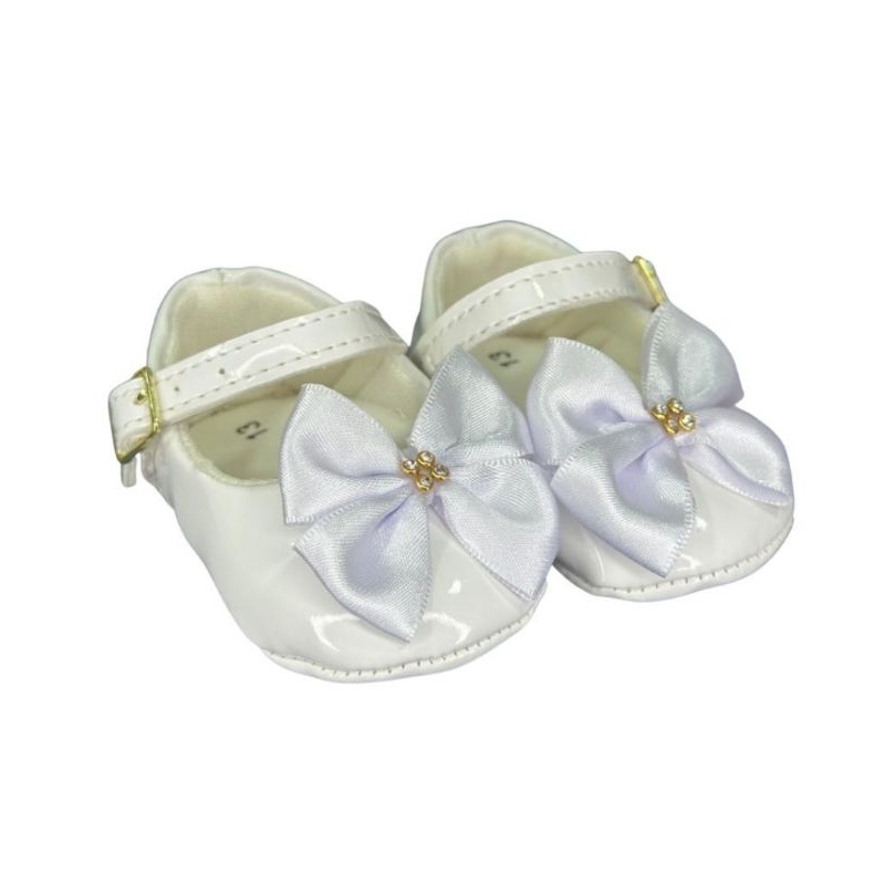 Sapatinho de bebê batizado /Sapatinho de bebê recém nascido branco / Sapatilha de bebê menina