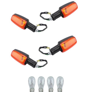 Kit com 2 e 4 Pisca Seta Titan 125\150 ks Lente Laranja Com Lâmpada Cristal GVS