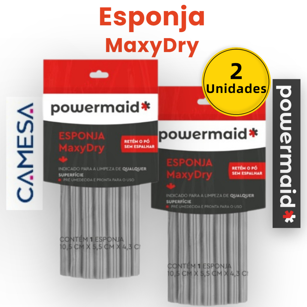 Kit 2 Un Esponja MaxyDry Powermaid Camesa