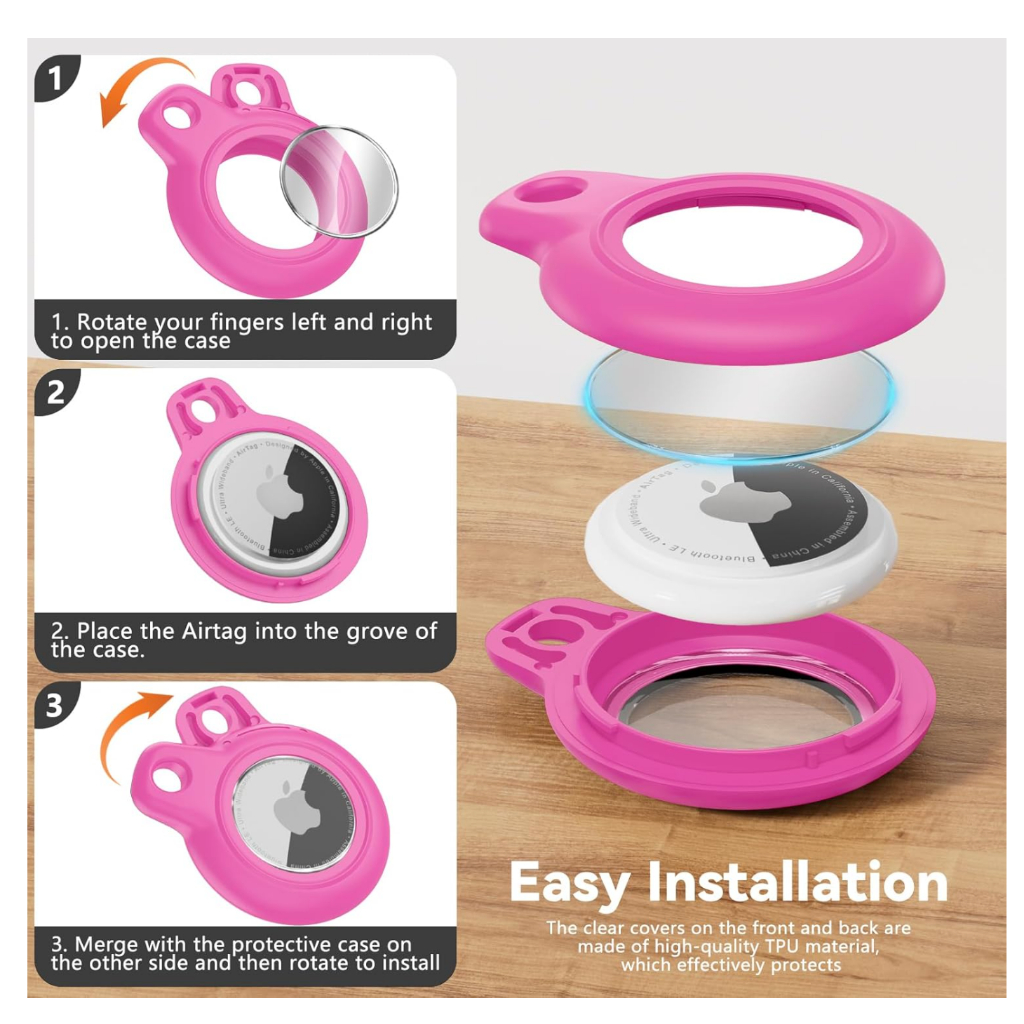 Suporte impermeável para AirTag capa IPX8 para bagagem, gato, cachorro, animaisbolsa e alças — imagem 2 de 2